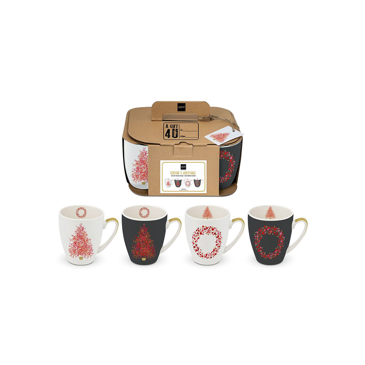 604544 Seasons greetings 4 MUG SET 