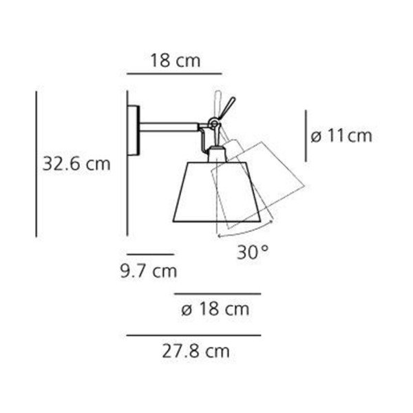 Zidna lampa Tolomeo Parete 18 0780040A+1183010A 